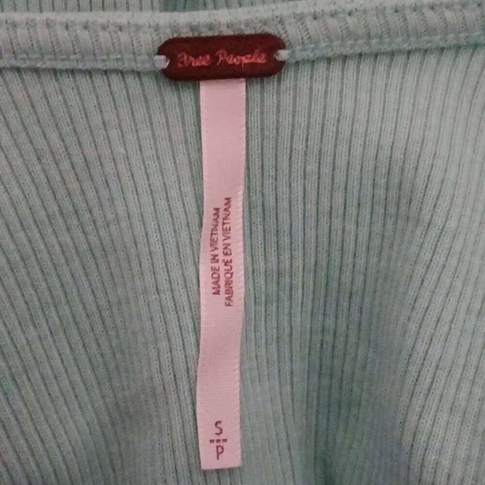 Free People Margaux Pastel Blue Ribbed Top - Picture 7 of 9